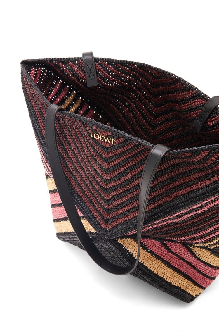 Puzzle Fold Tote in raffia