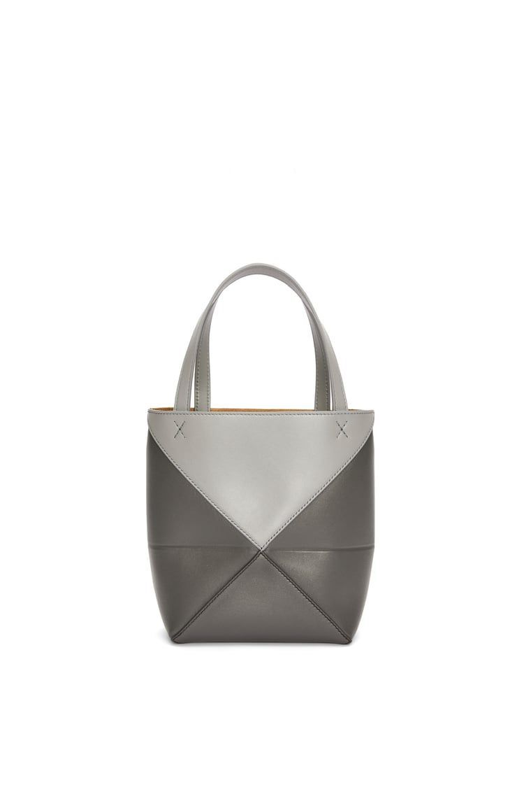 Mini Puzzle Fold Tote in shiny calfskin