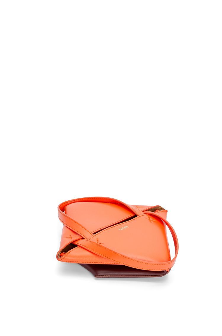 Mini Puzzle Fold Tote in shiny calfskin