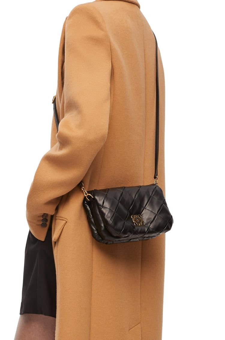 Mini Puffer Goya in pleated shiny nappa lambskin
