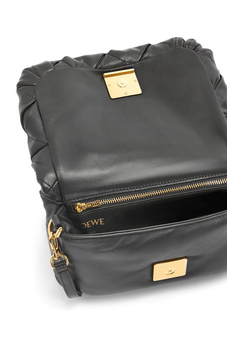 Mini Puffer Goya in pleated shiny nappa lambskin