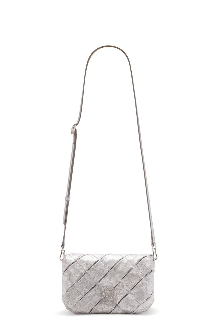 Mini Puffer Goya bag in pleated metallic leather