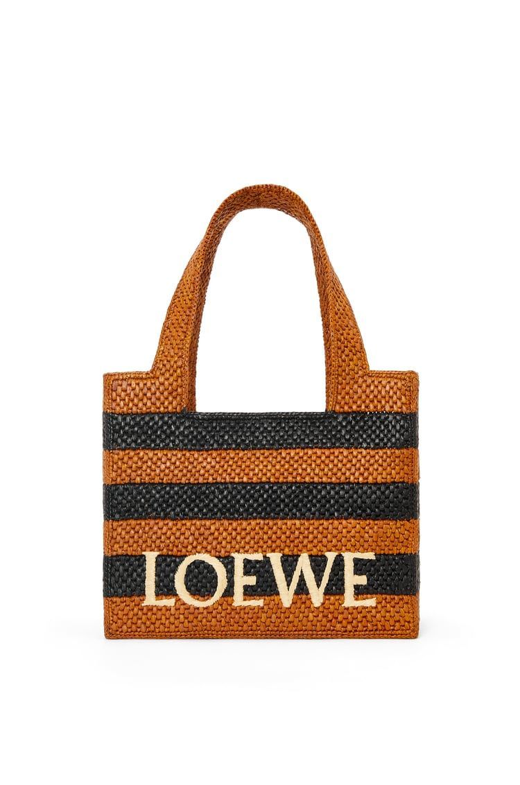 Medium LOEWE Font tote in raffia