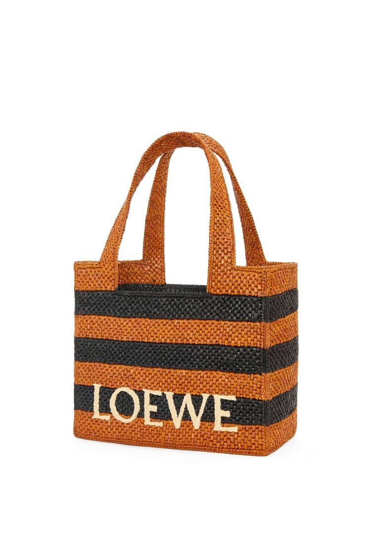 Medium LOEWE Font tote in raffia