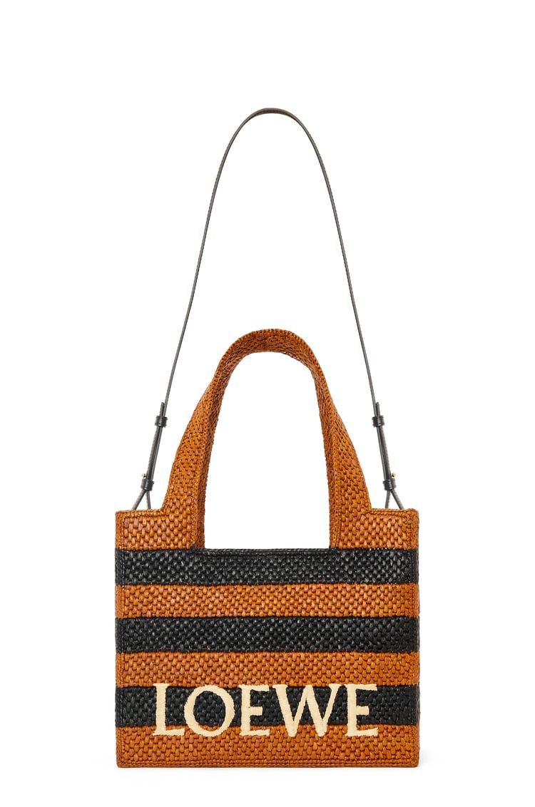Medium LOEWE Font tote in raffia