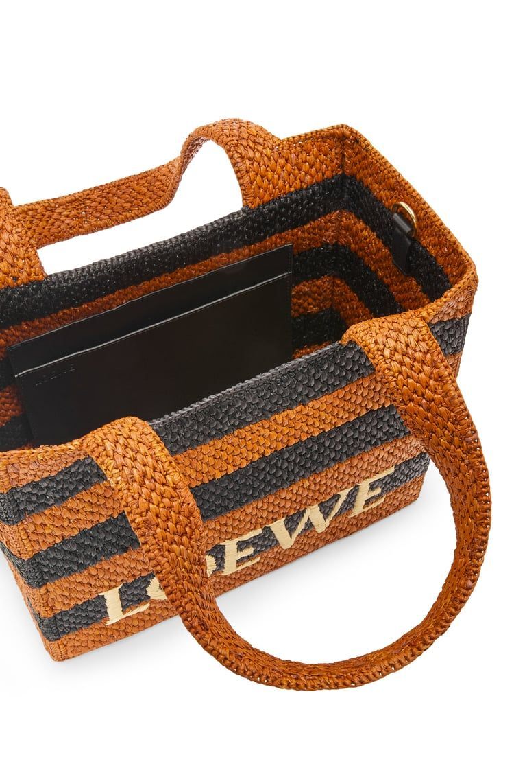 Medium LOEWE Font tote in raffia