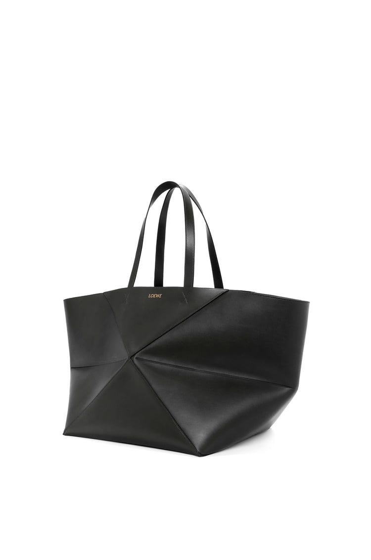XXL Puzzle Fold Tote in shiny calfskin