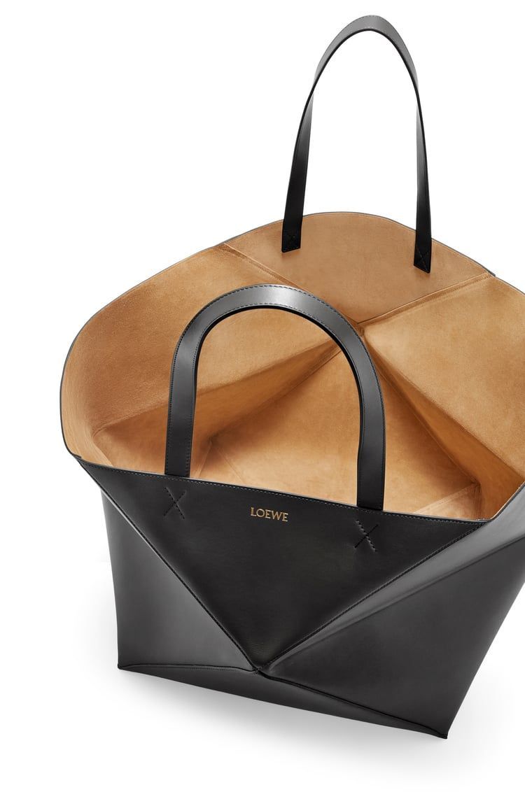 XXL Puzzle Fold Tote in shiny calfskin