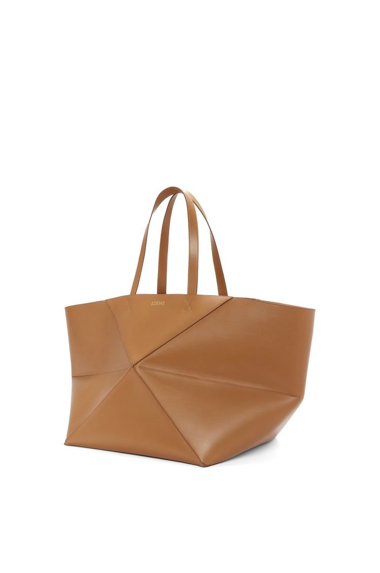 XXL Puzzle Fold Tote in shiny calfskin