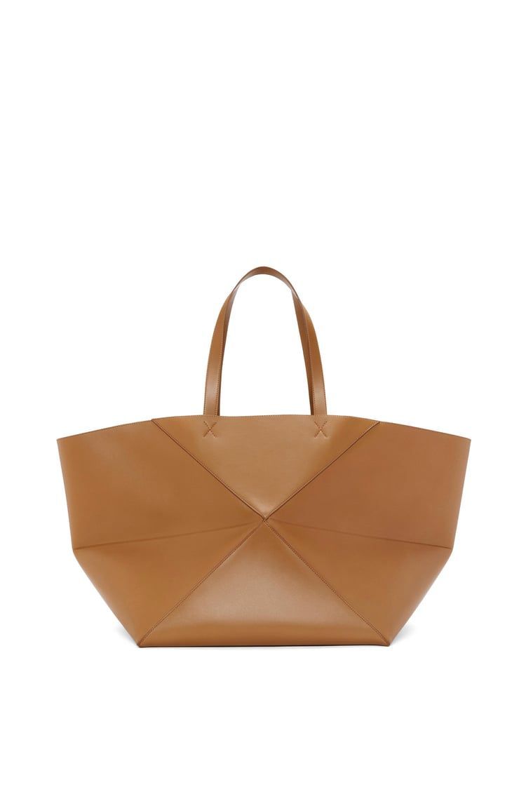 XXL Puzzle Fold Tote in shiny calfskin