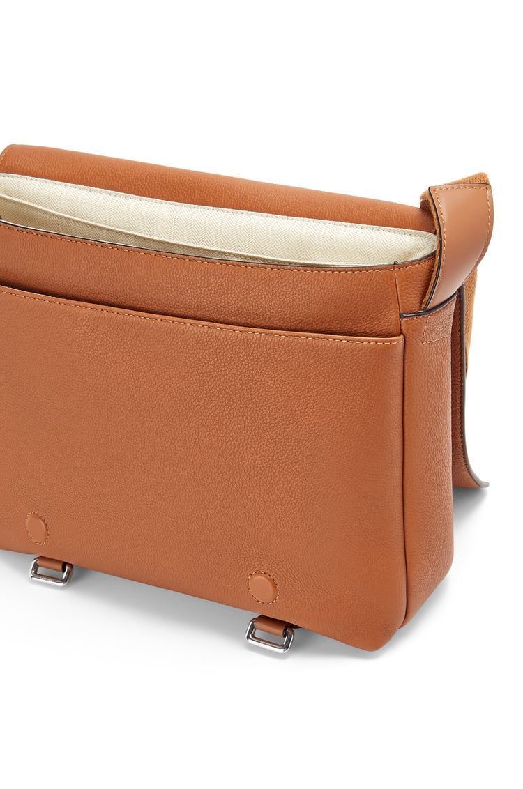 Military Messenger bag in soft grained calfskin