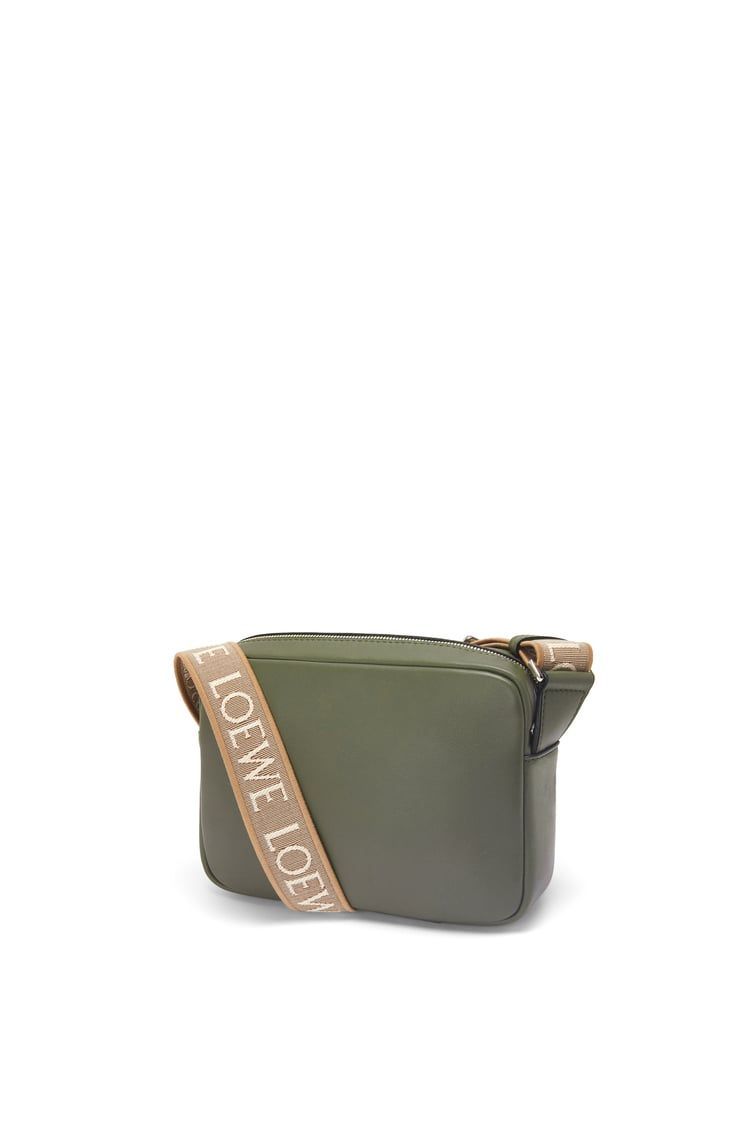 XS Military messenger bag in supple smooth calfskin and jacquard
