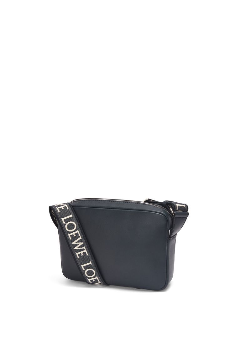 XS Military messenger bag in supple smooth calfskin and jacquard