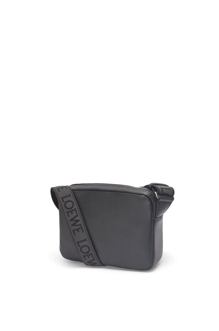 XS Military messenger bag in supple smooth calfskin and jacquard