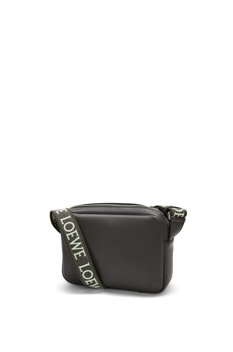 XS Military messenger bag in supple smooth calfskin and jacquard
