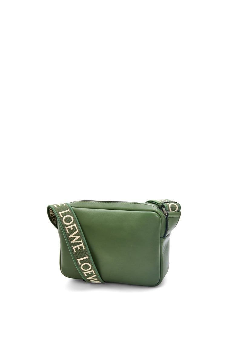 XS Military messenger bag in supple smooth calfskin and jacquard