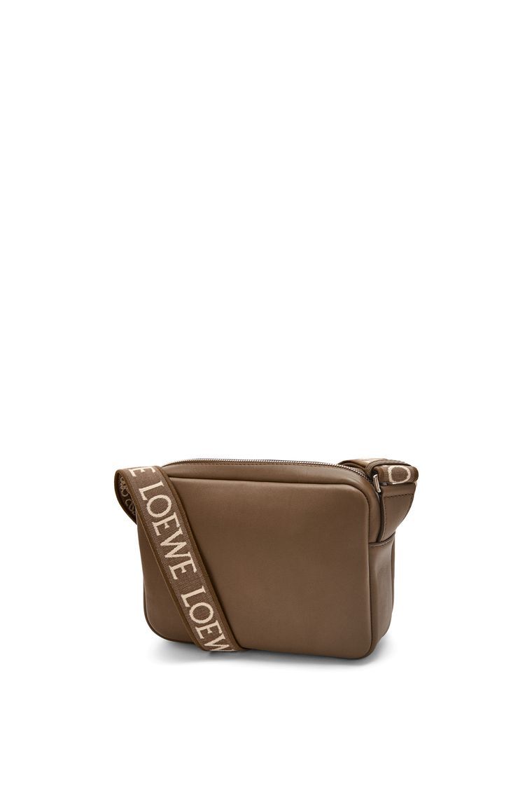 XS Military messenger bag in supple smooth calfskin and jacquard