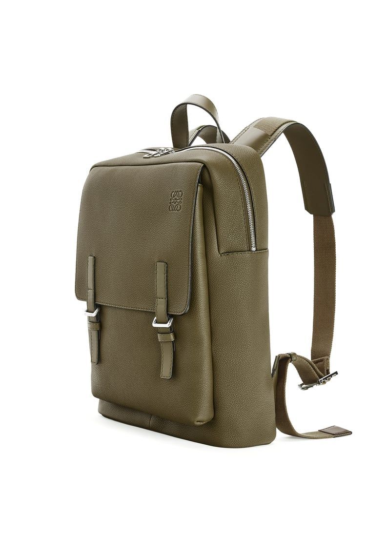 Military backpack in soft grained calfskin
