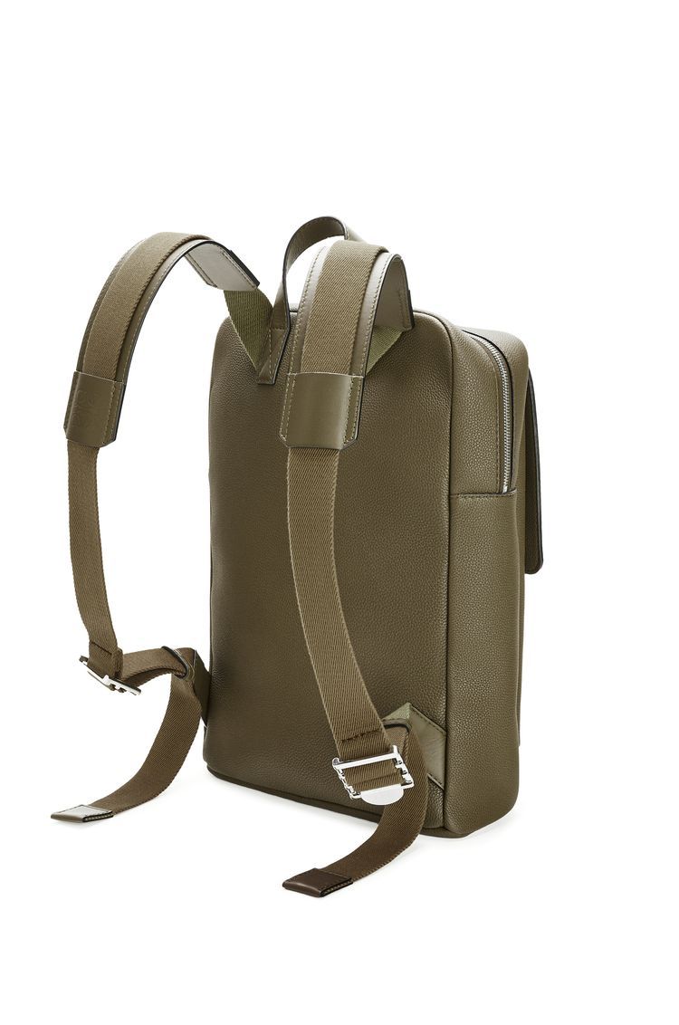 Military backpack in soft grained calfskin