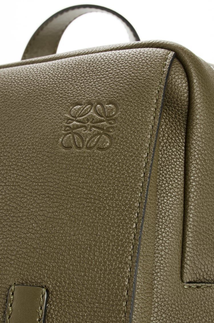 Military backpack in soft grained calfskin