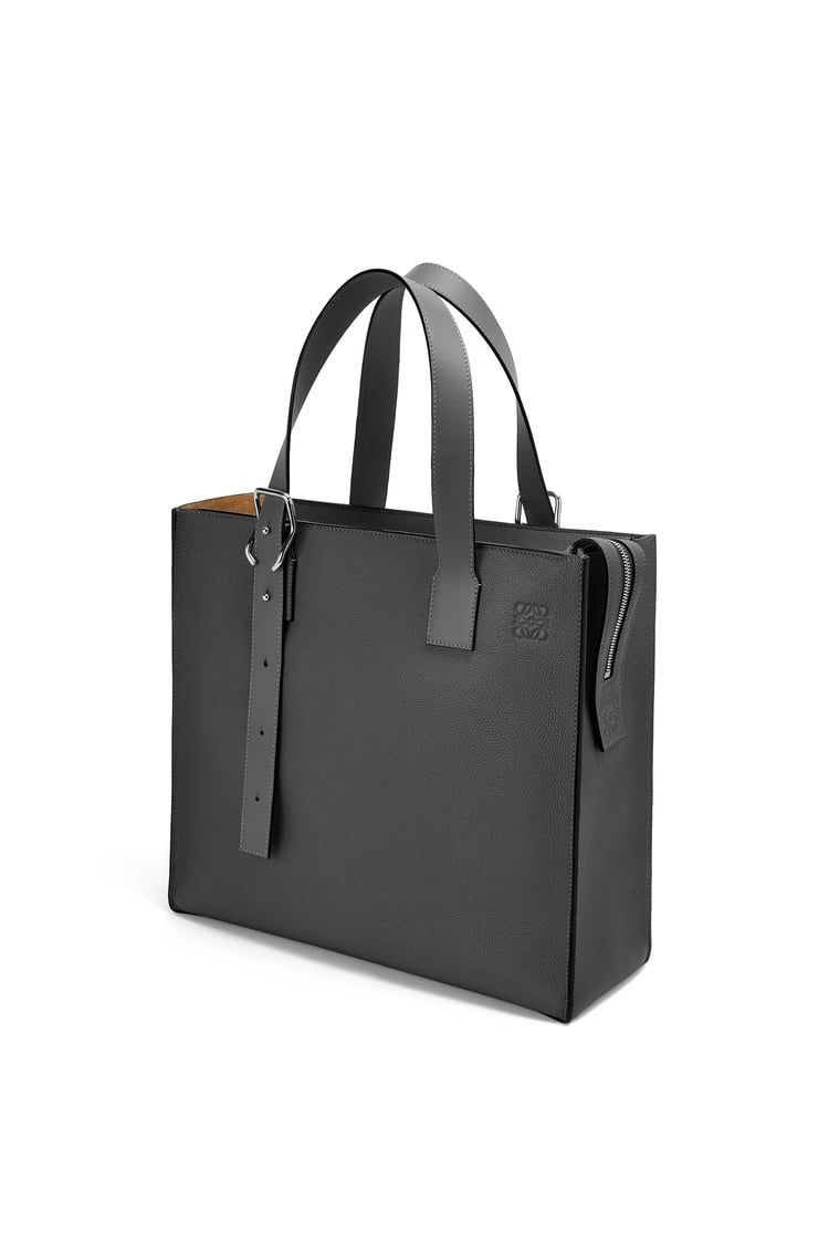 Buckle Zip Tote in soft grained calfskin