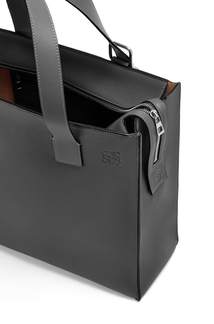 Buckle Zip Tote in soft grained calfskin