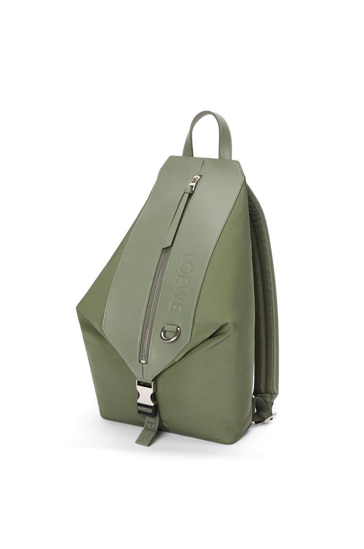 Small Convertible backpack in nylon and calfskin