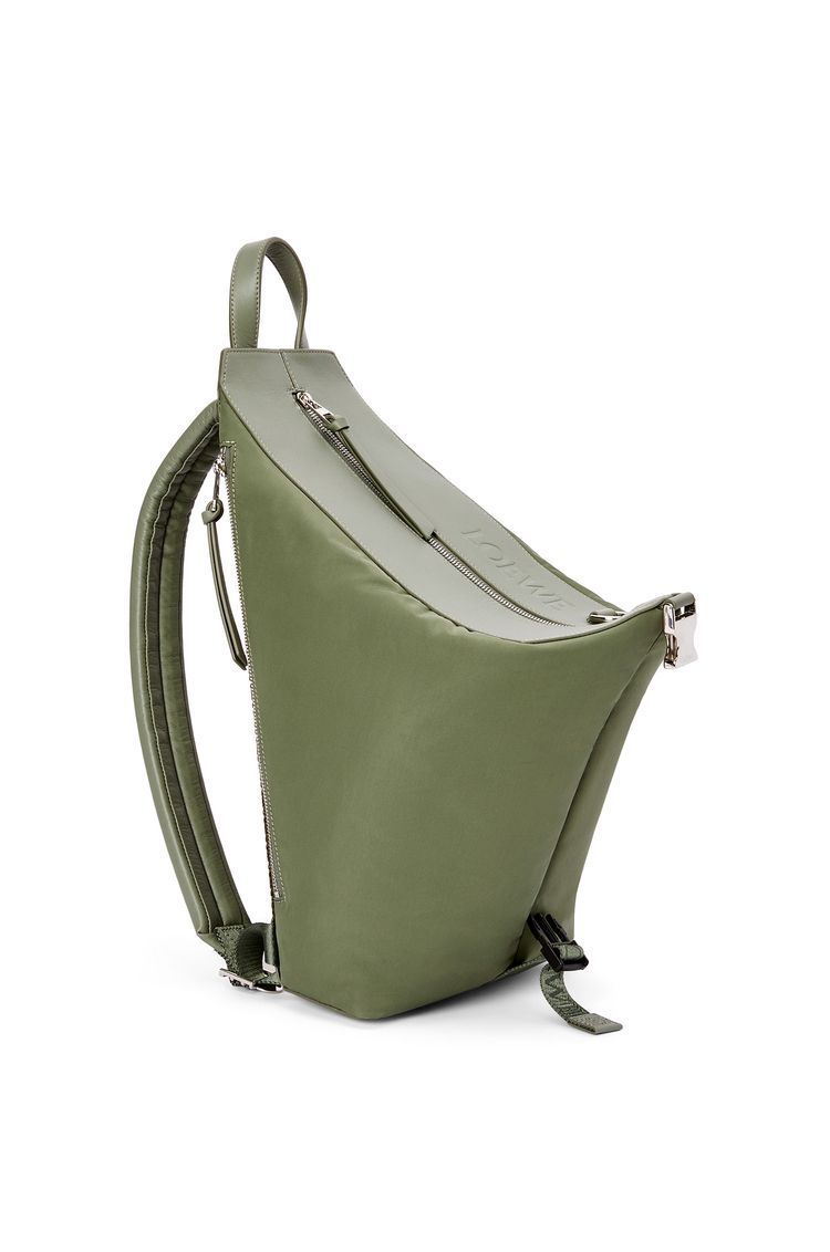 Small Convertible backpack in nylon and calfskin