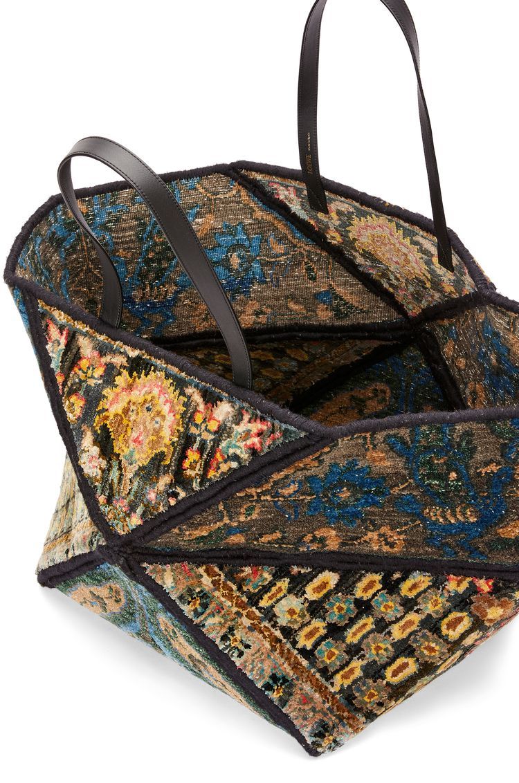 XXL Carpet Puzzle Fold Tote in silk and wool