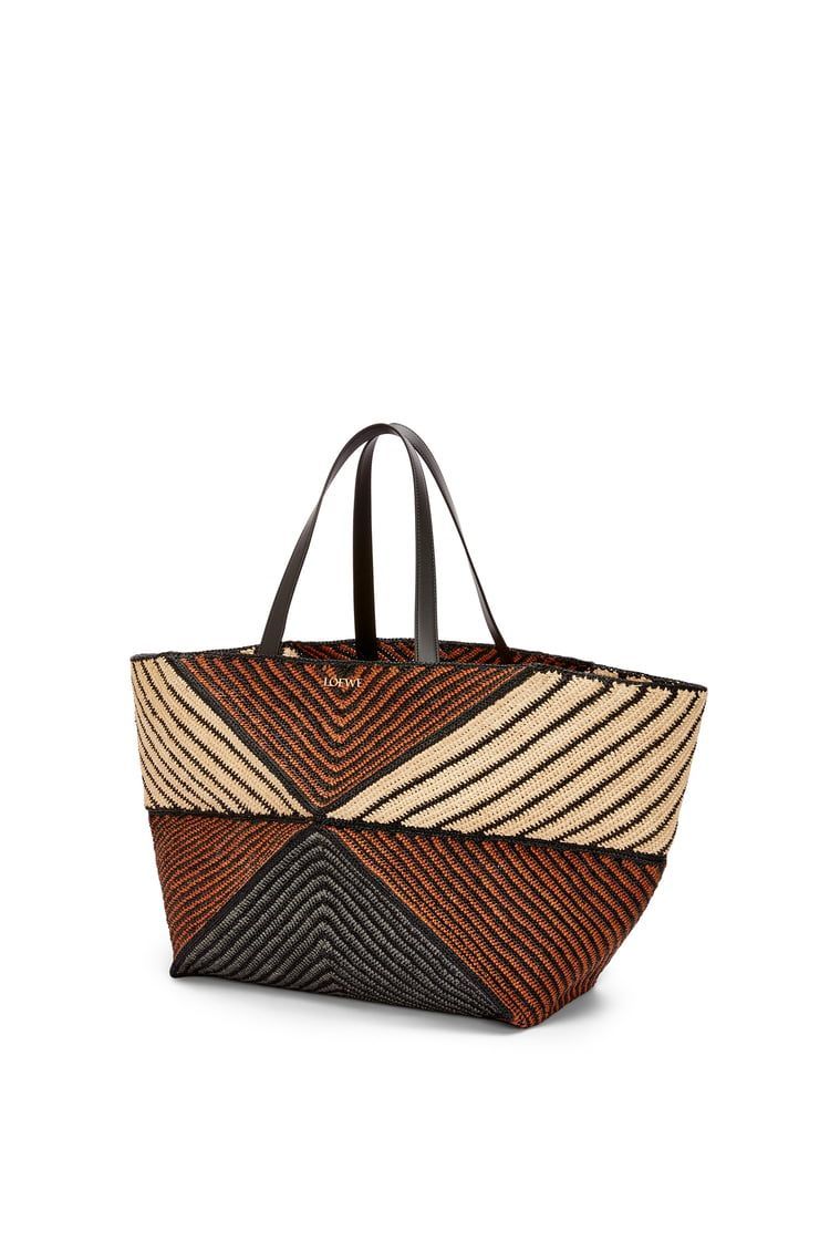 XXL Puzzle Fold Tote in raffia