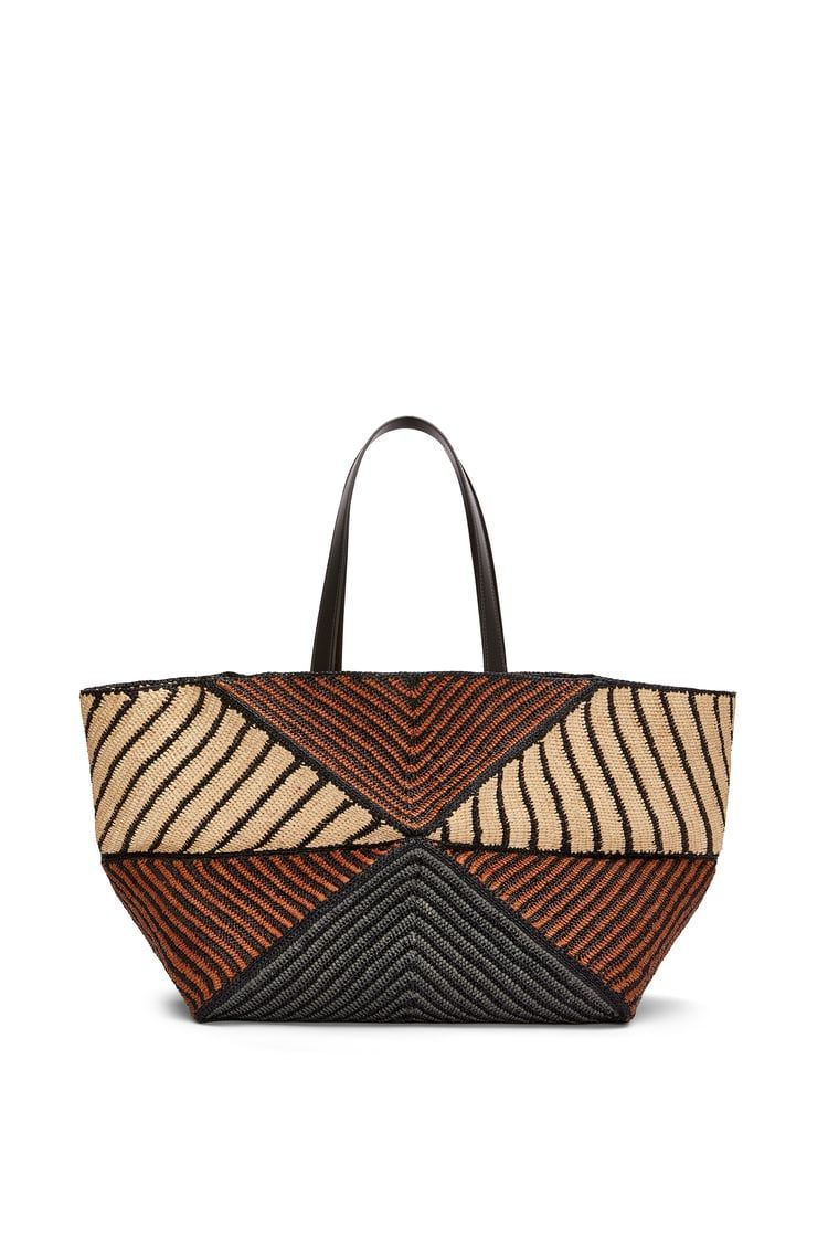 XXL Puzzle Fold Tote in raffia