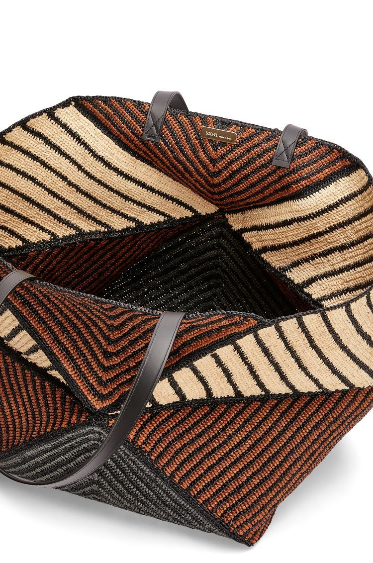 XXL Puzzle Fold Tote in raffia