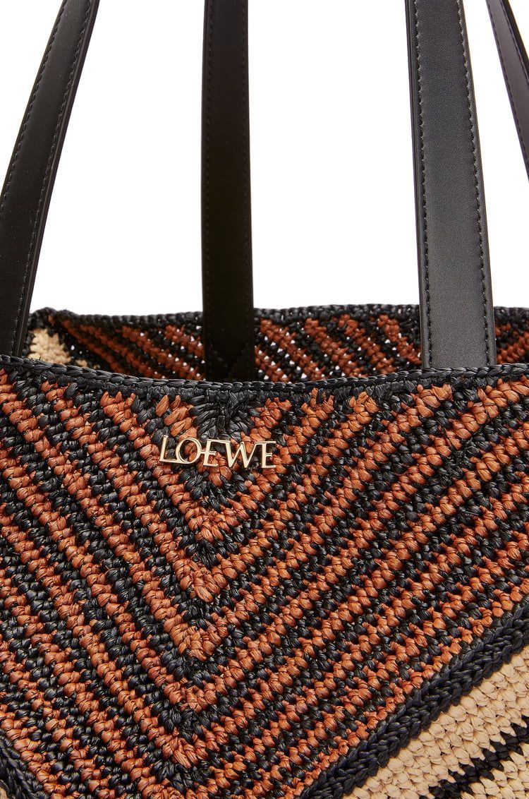 XXL Puzzle Fold Tote in raffia