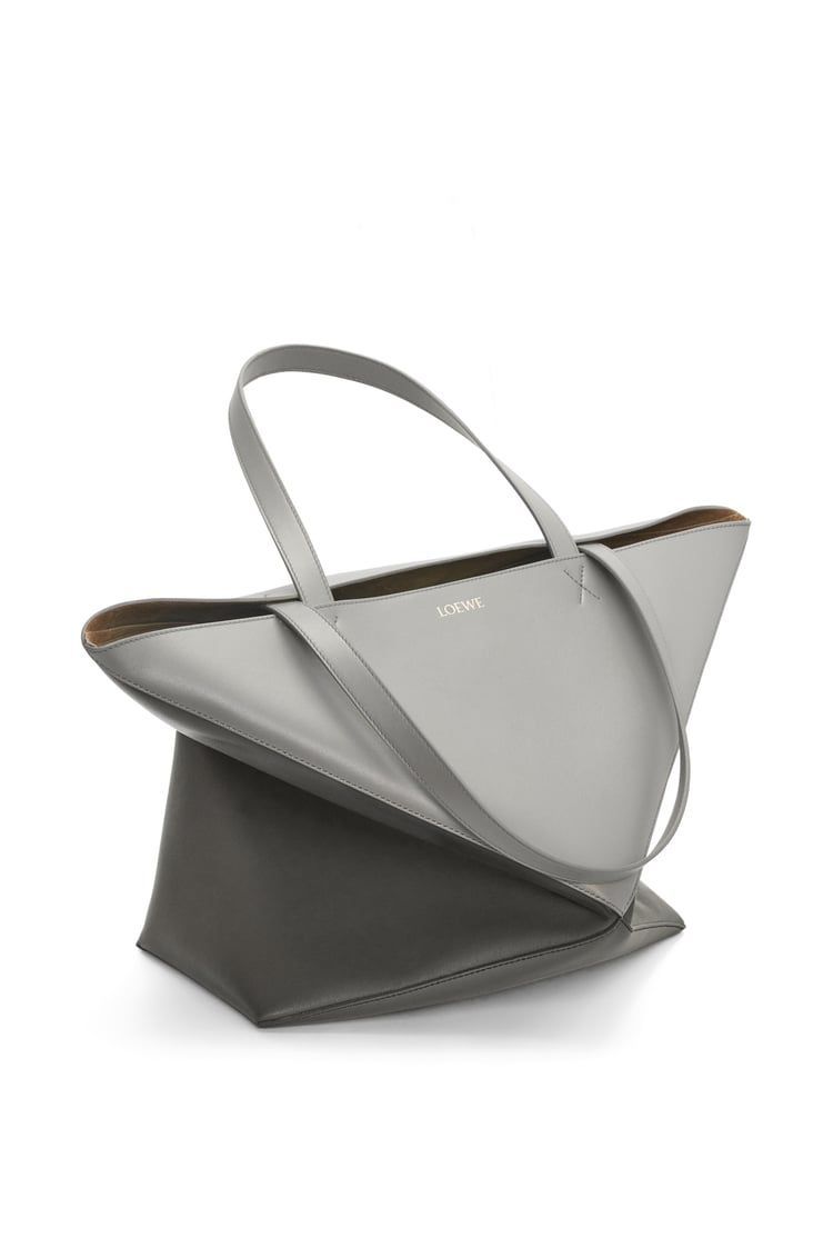 XL Puzzle Fold Tote in shiny calfskin