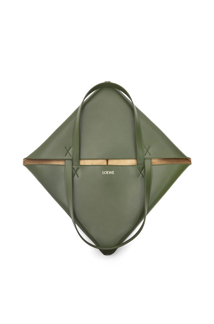 XL Puzzle Fold Tote in shiny calfskin