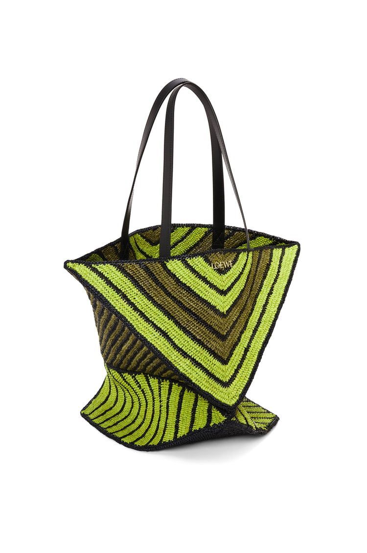 XL Puzzle Fold Tote in raffia