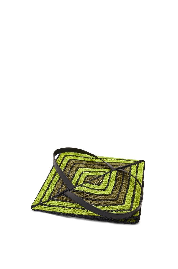 XL Puzzle Fold Tote in raffia
