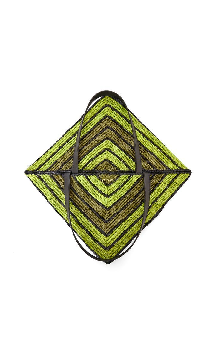 XL Puzzle Fold Tote in raffia