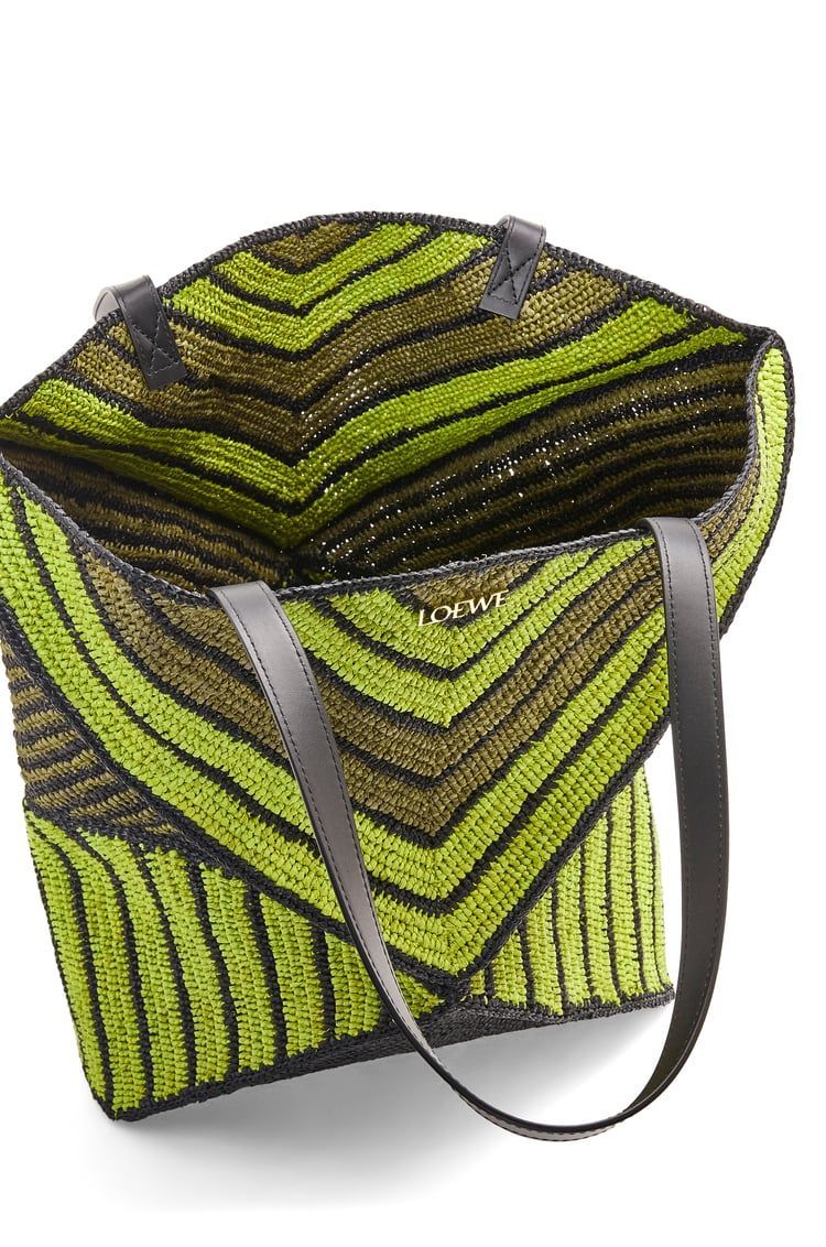 XL Puzzle Fold Tote in raffia