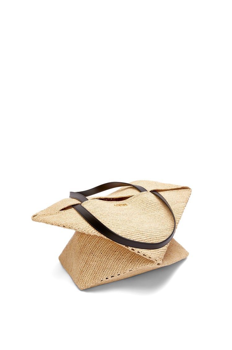 XL Puzzle Fold Tote in raffia
