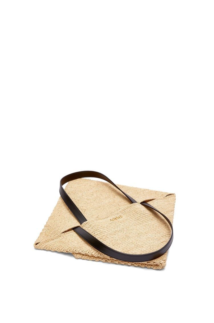 XL Puzzle Fold Tote in raffia