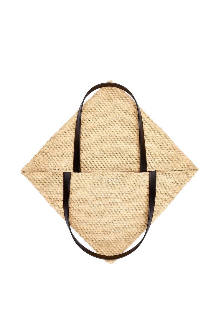 XL Puzzle Fold Tote in raffia