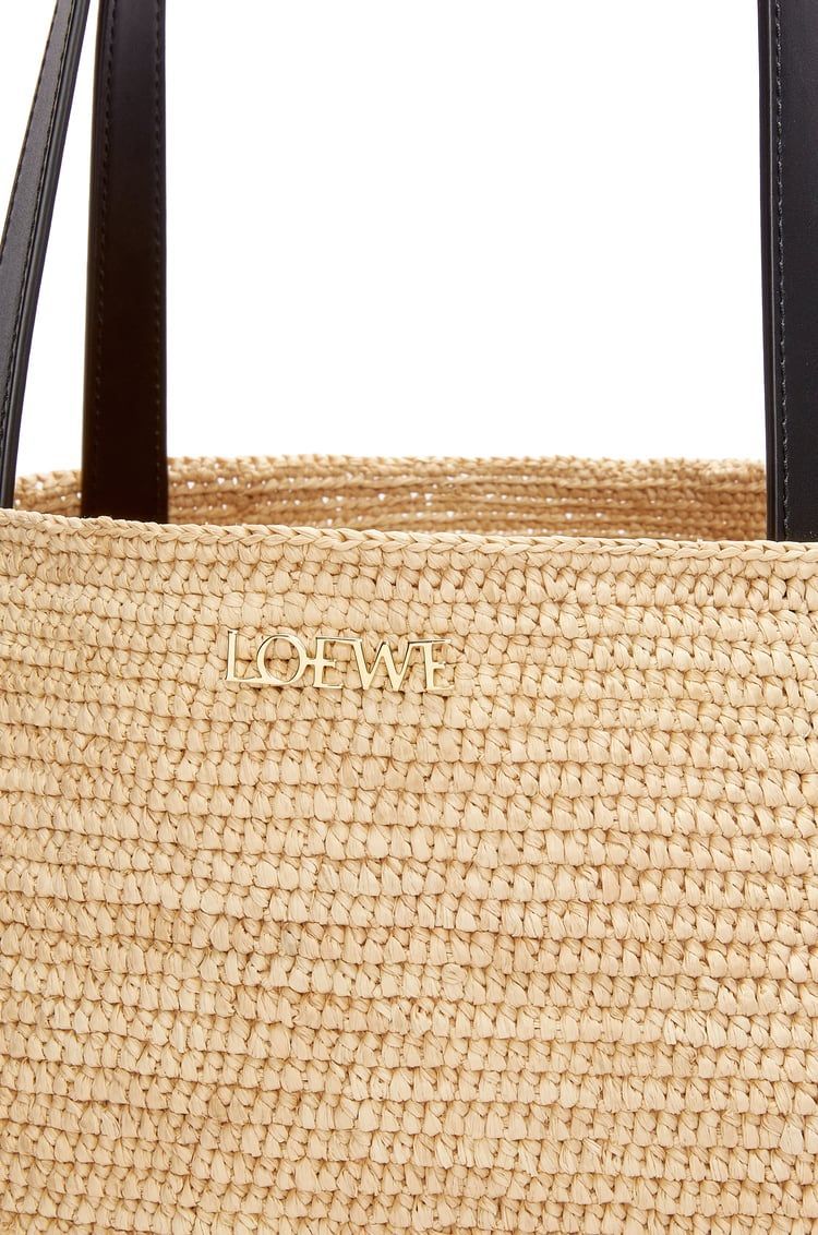 XL Puzzle Fold Tote in raffia