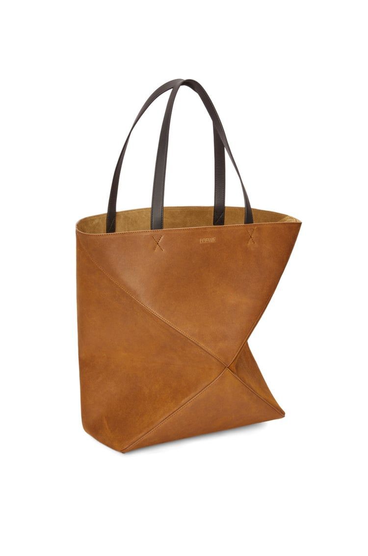 XL Puzzle Fold tote in pressed suede