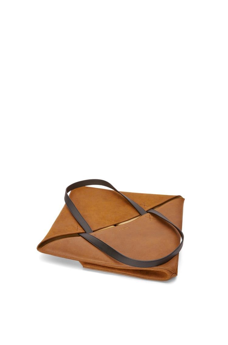 XL Puzzle Fold tote in pressed suede