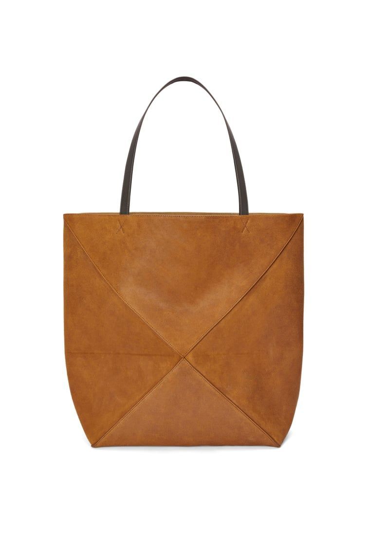 XL Puzzle Fold tote in pressed suede