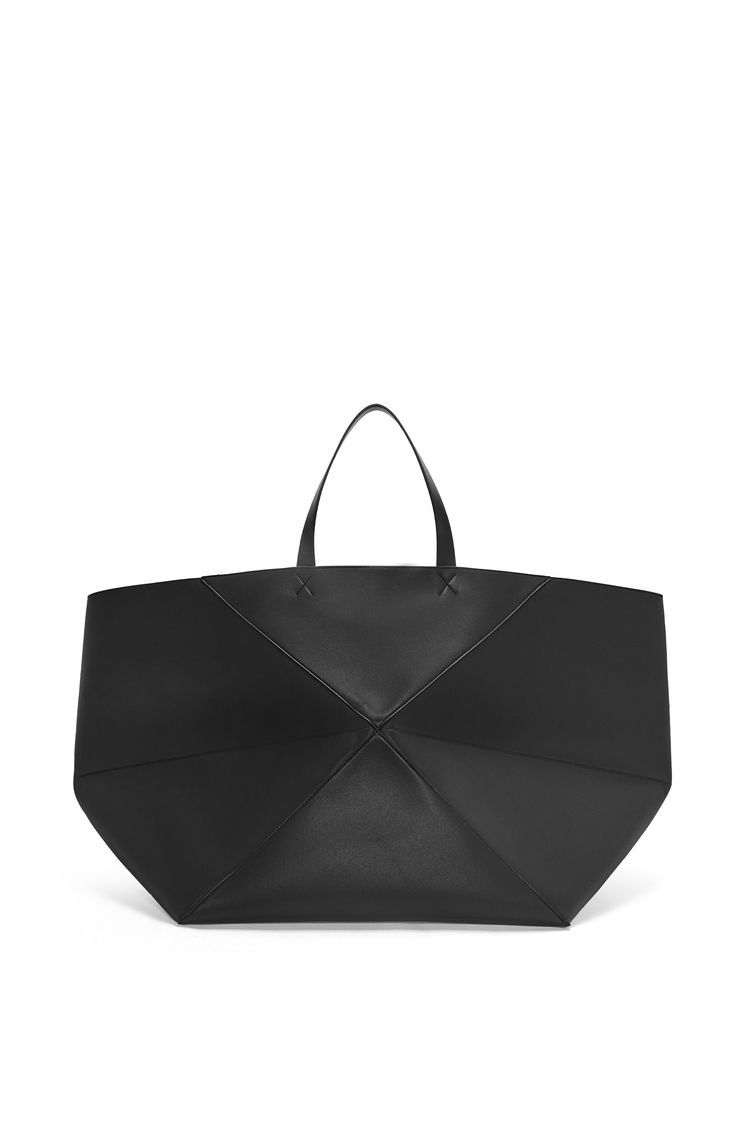 XXL Puzzle Fold Tote in shiny calfskin