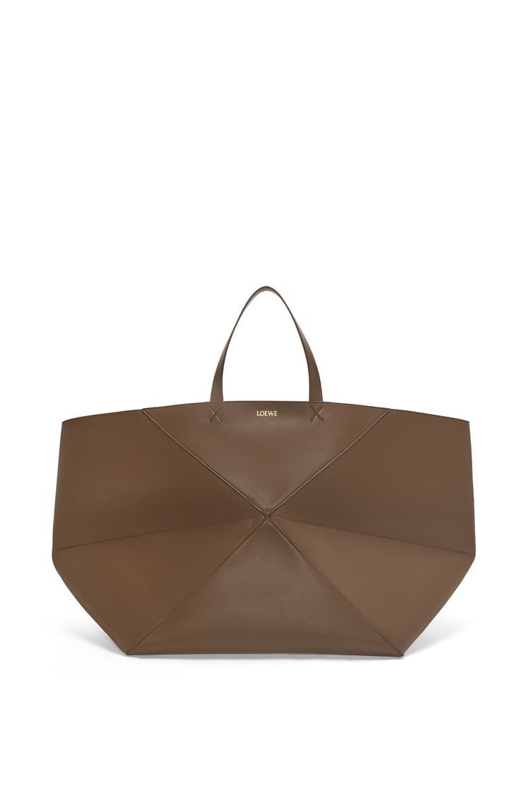 XXL Puzzle Fold Tote in shiny calfskin