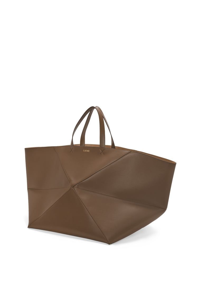 XXL Puzzle Fold Tote in shiny calfskin