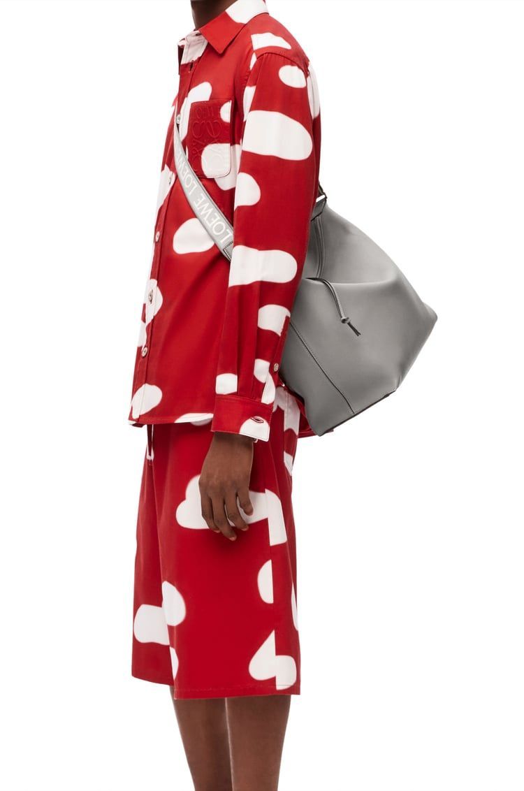Cubi Crossbody bag in supple smooth calfskin and jacquard